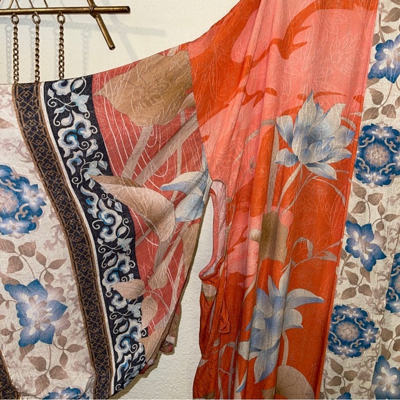 Spell & The Gypsy Cherry Blossom Kimono in Tangerine Size M/L with Sash - Picture 11 of 11